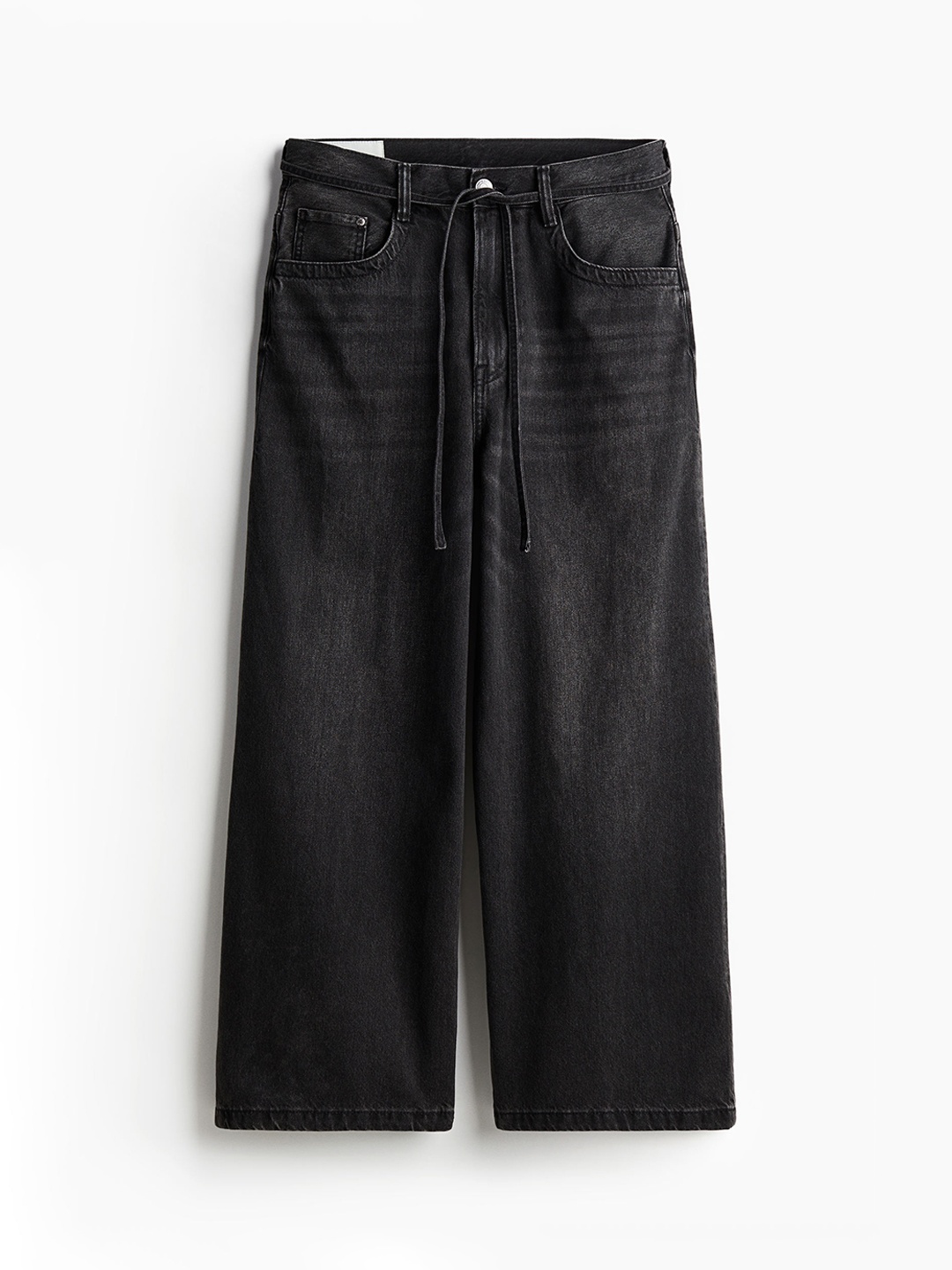 

H&M Men Cotton Wide Jeans, Black