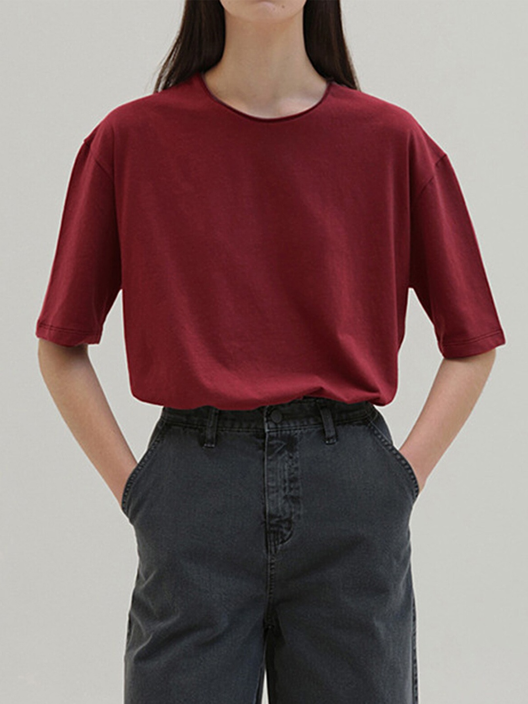 

LULU & SKY Boxy Cotton Top, Red