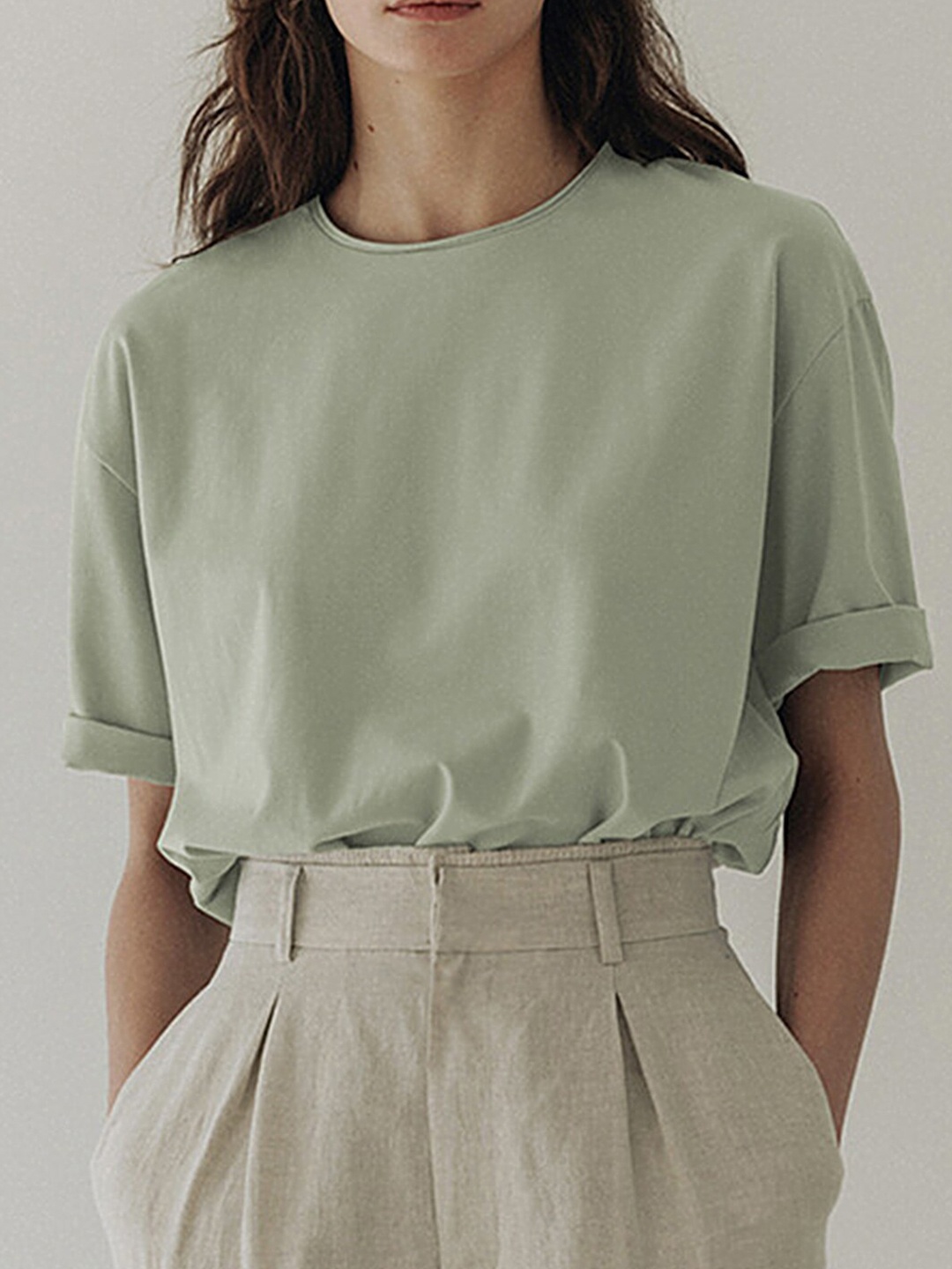 

LULU & SKY Round Neck Short Sleeves T-shirt, Green
