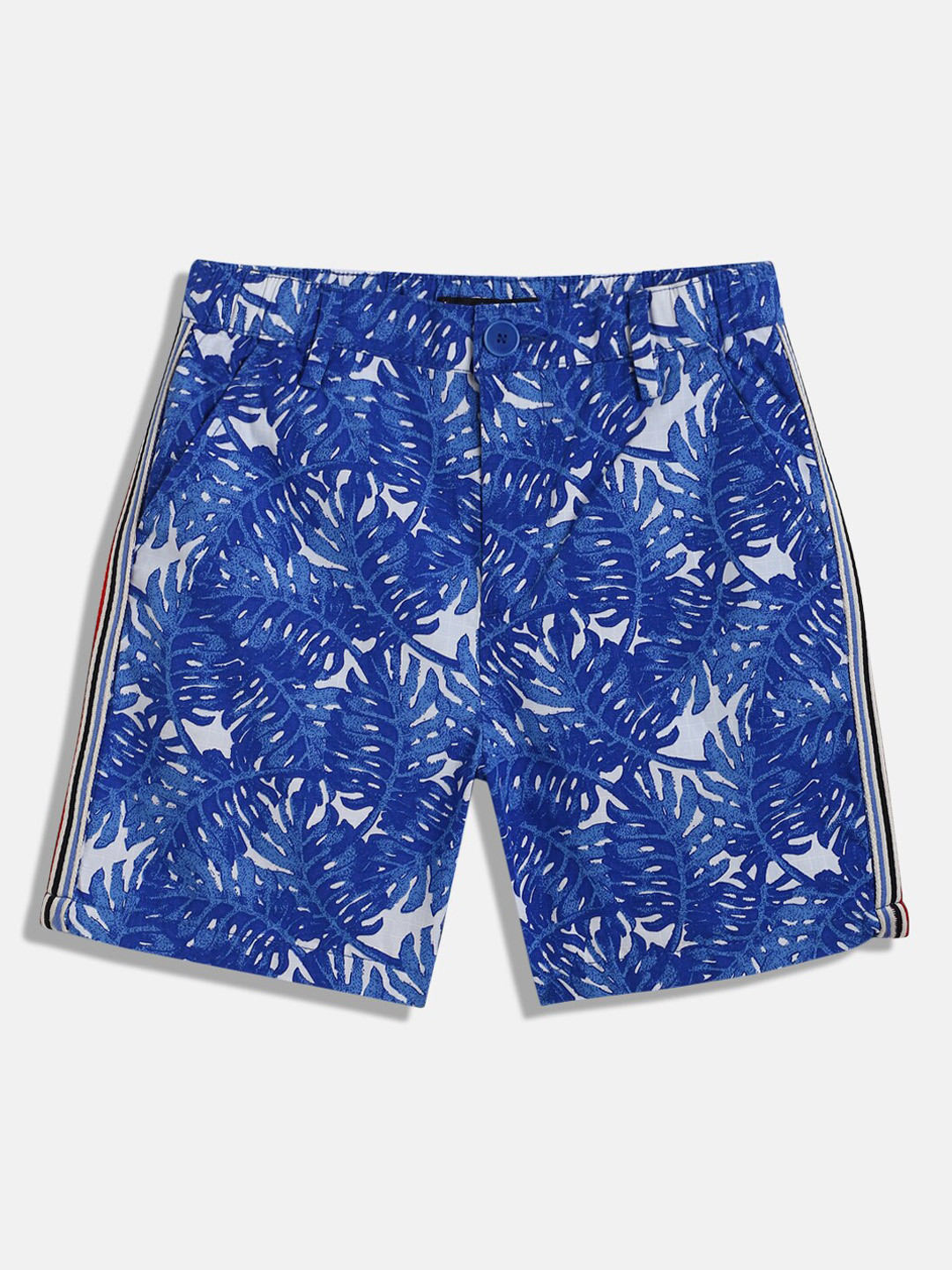 

Tommy Hilfiger Boys Printed Mid Rise Cotton Shorts, Blue