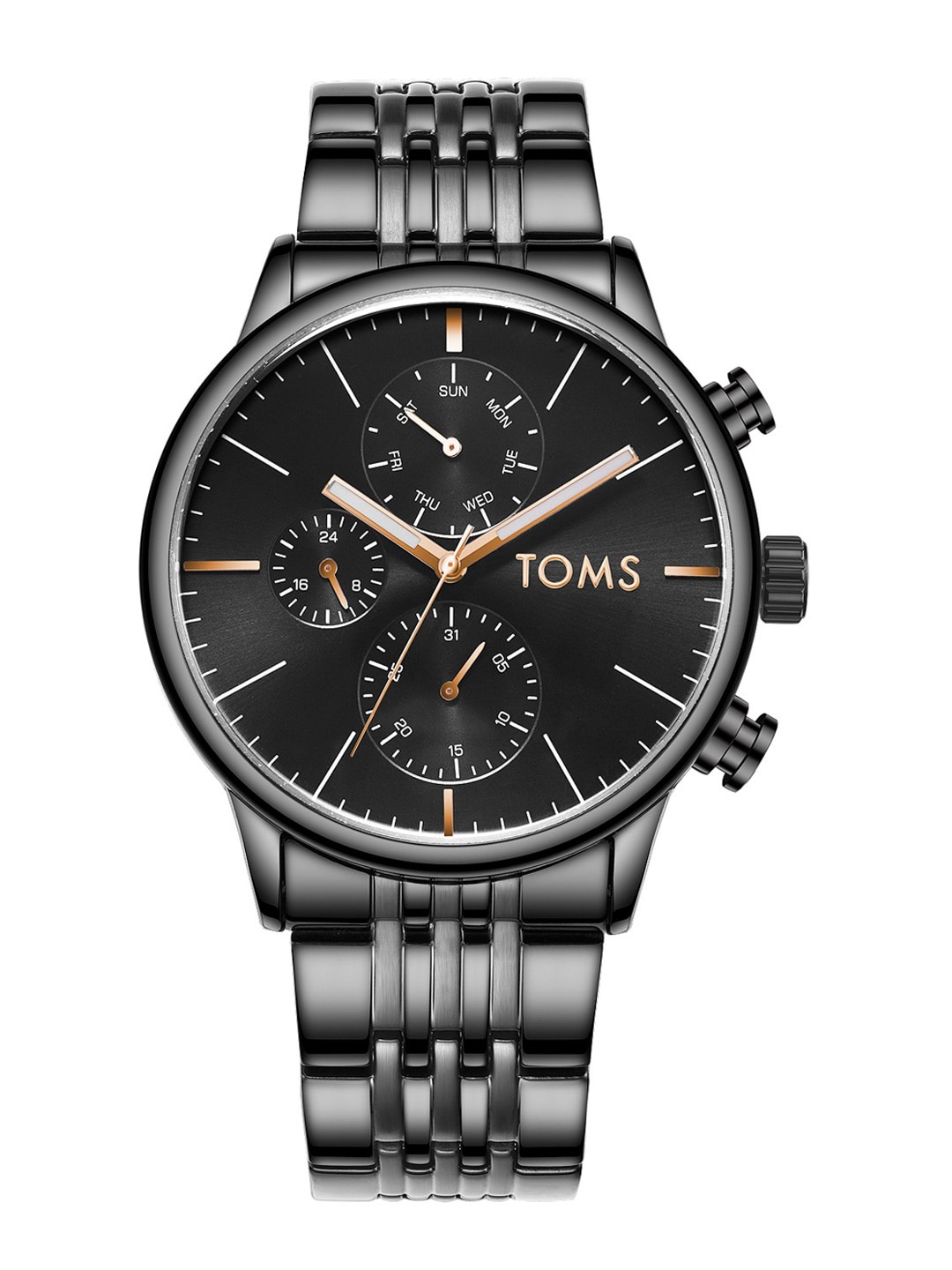 

TOMS Men Dial & Stainless Steel Bracelet Style Straps Analogue Watch TM1911A-G, Black