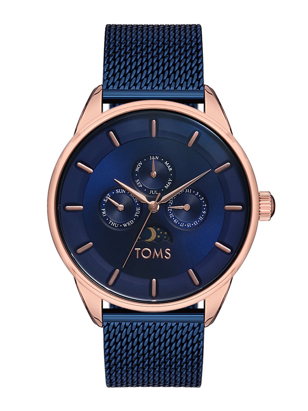 

TOMS Men Stainless Steel Bracelet Style Straps Analogue Watch TM11002C-T, Blue