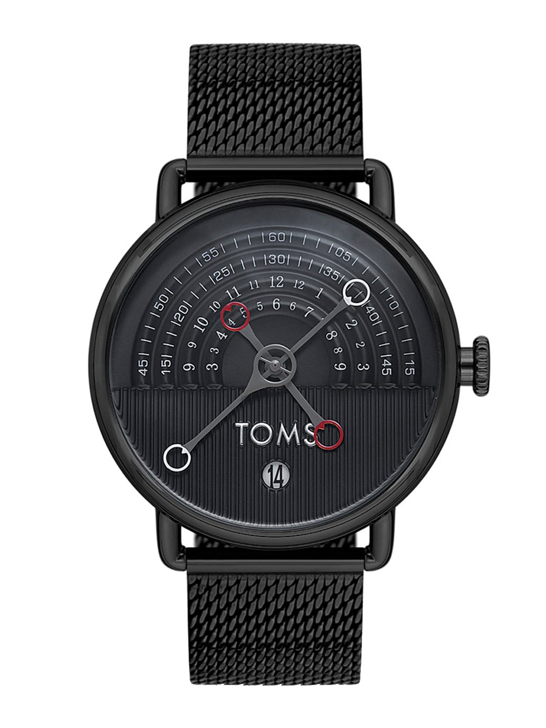 

TOMS Men Printed Dial & Stainless Steel Date Function Analogue Watch T1995C-G, Black