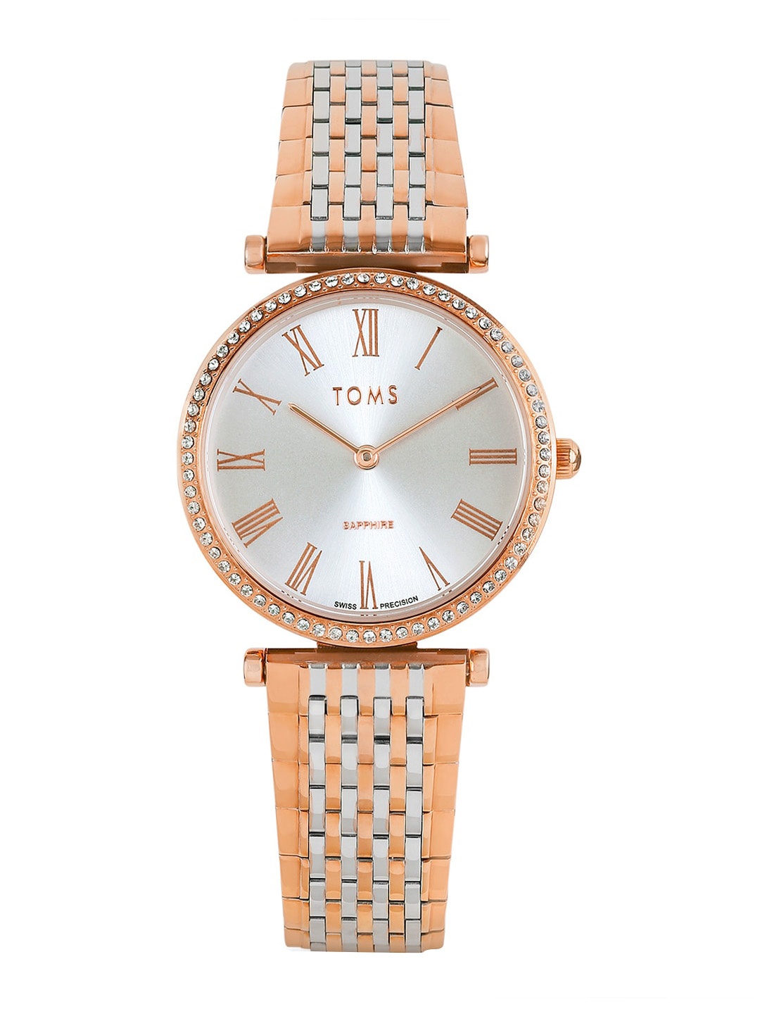 

TOMS Women Embellished Dial & Stainless Steel Straps Analogue Watch T1101A-SL, Rose gold