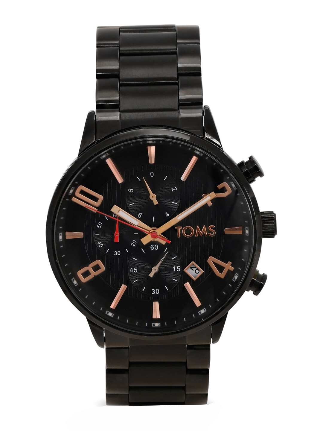 

TOMS Men Printed Dial & Stainless Steel Bracelet Style Straps Analogue Watch T1921A-G, Black