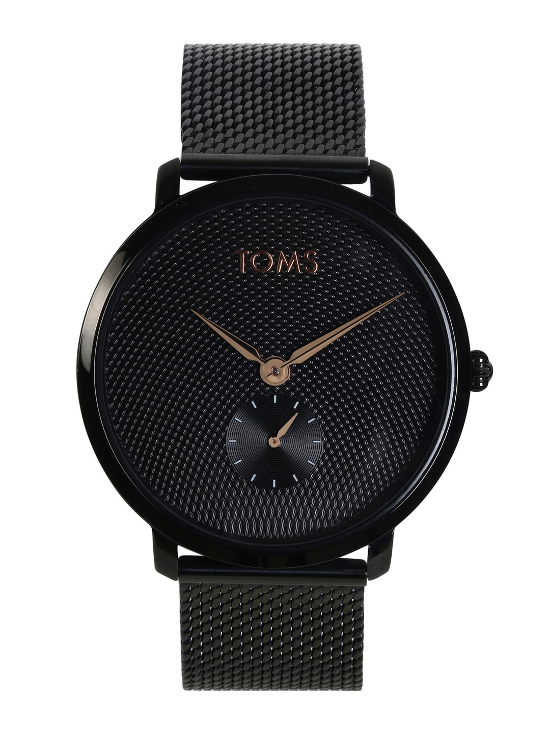 

TOMS Men Stainless Steel Bracelet Style Straps Analogue Watch T11019C-G, Black