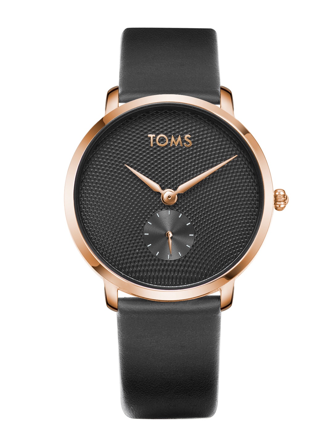

TOMS Men Textured Leather Straps Analogue Watch T11019B-R, Black