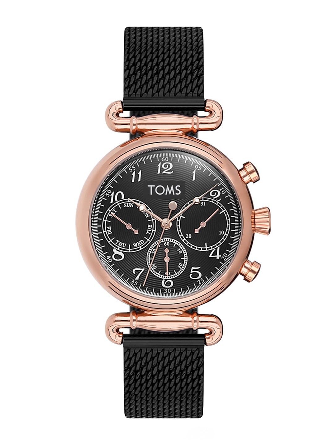 

TOMS Men Printed Dial & Stainless Steel Bracelet Style Straps Analogue Watch T81686C-R, Black