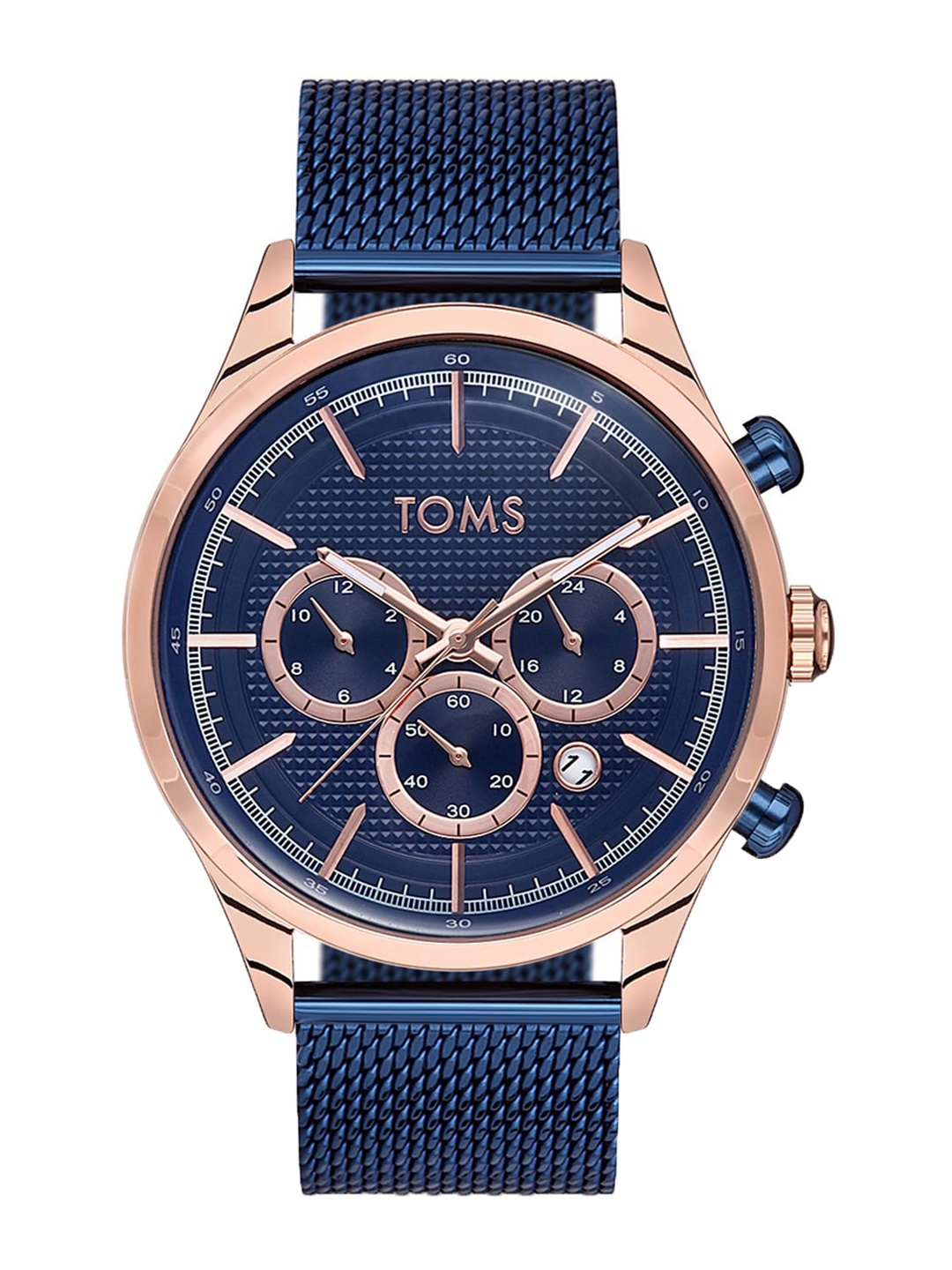 

TOMS Men Dial & Stainless Steel Bracelet Style Straps Analogue Watch T1833C-T, Blue