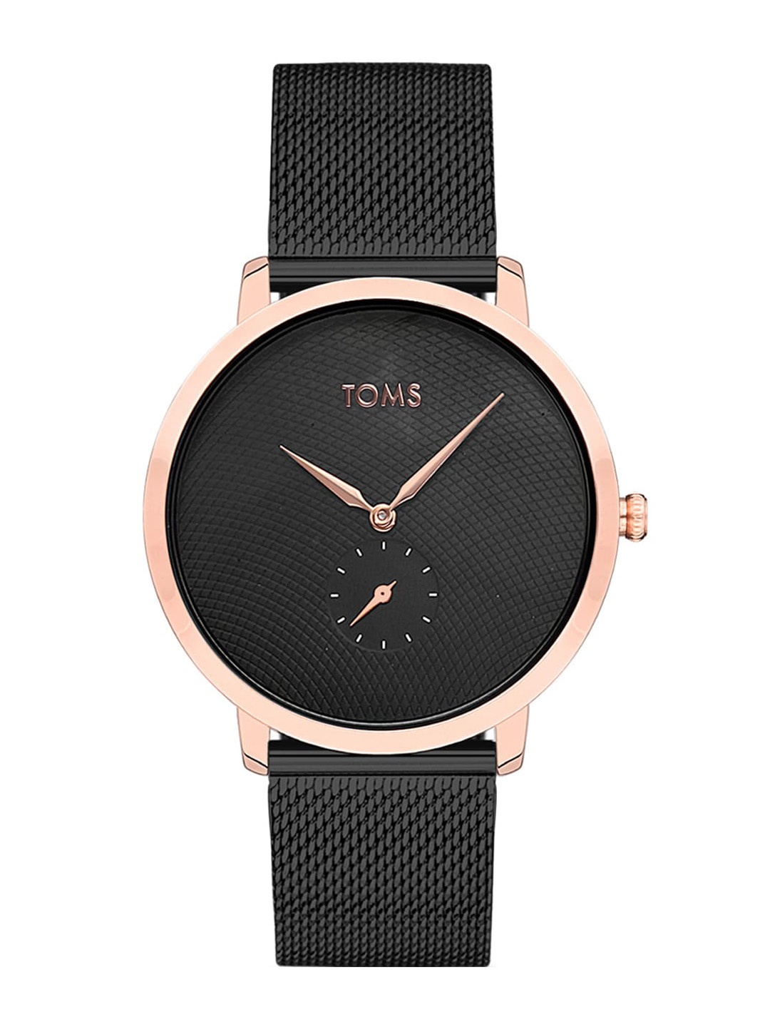 

TOMS Men Stainless Steel Bracelet Style Straps Analogue Watch T11019C-R, Black