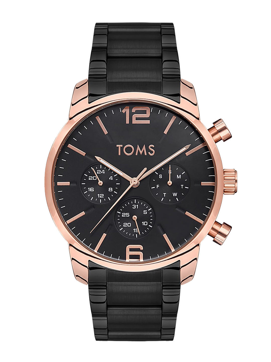 

TOMS Men Embellished Dial & Stainless Steel Bracelet Style Straps Analogue Watch T81858A-R, Black
