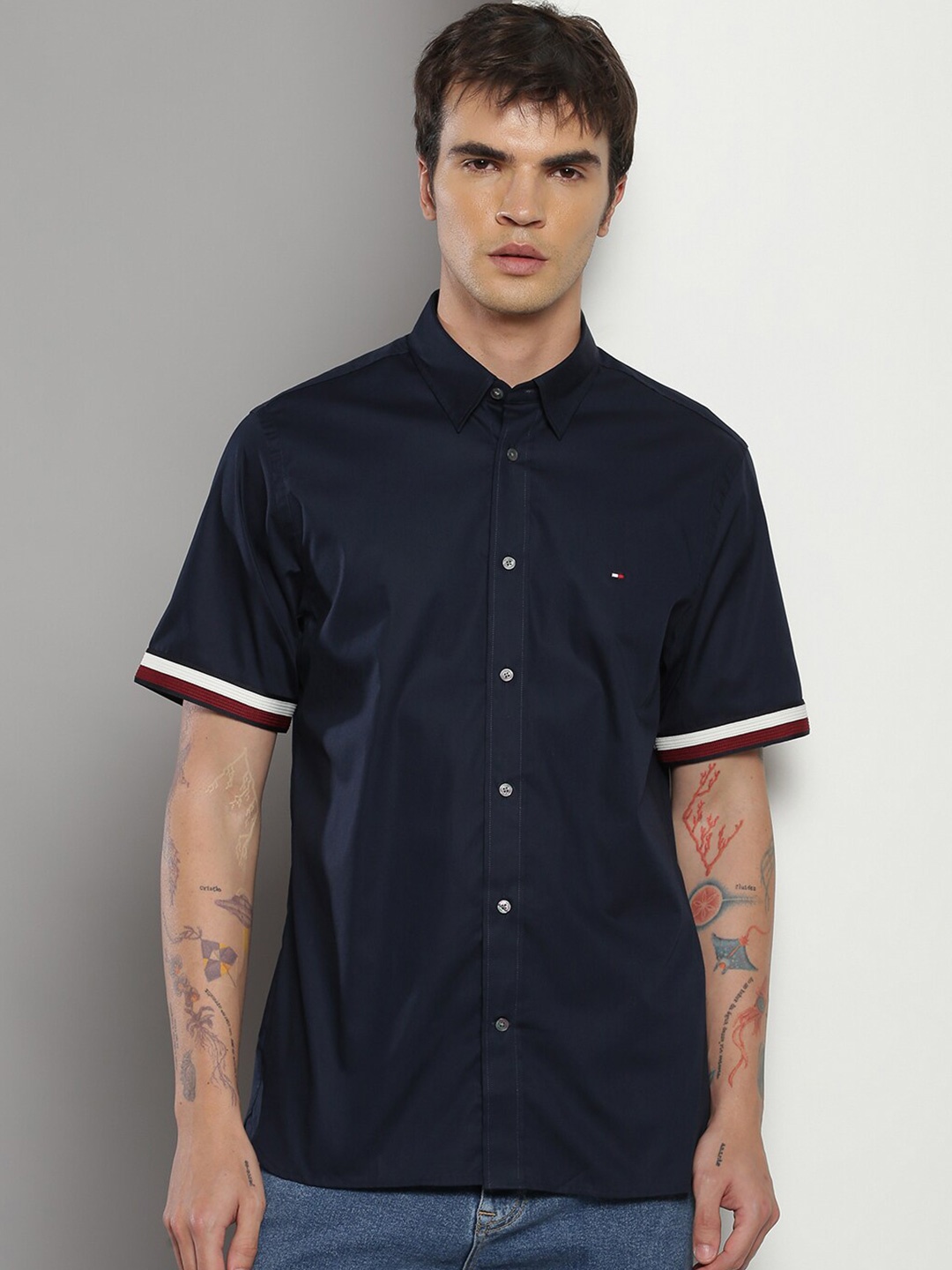

Tommy Hilfiger Pure Cotton Casual Shirt, Navy blue