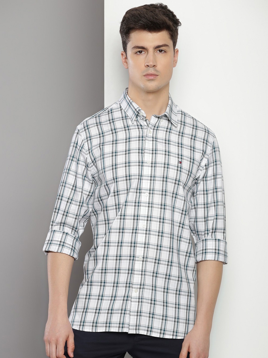 

Tommy Hilfiger Tartan Checked Casual Shirt, White