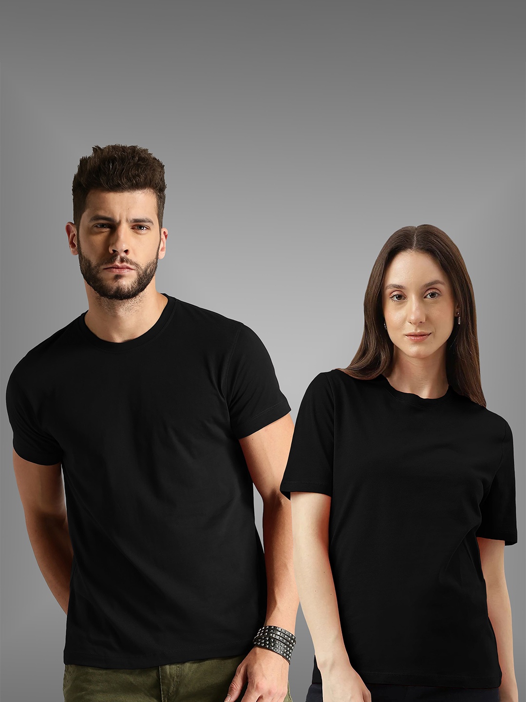 

BAESD Pack Of 2 Twistform Round Neck Short Sleeves Cotton T-shirt, Black