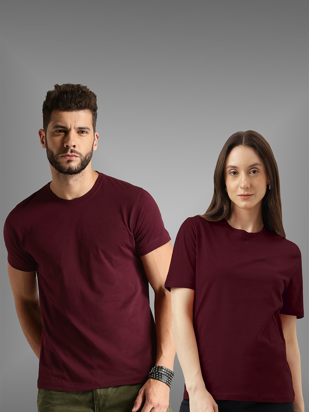 

BAESD Unisex Pack Of 2 Twistform Comfortable T-shirts, Maroon