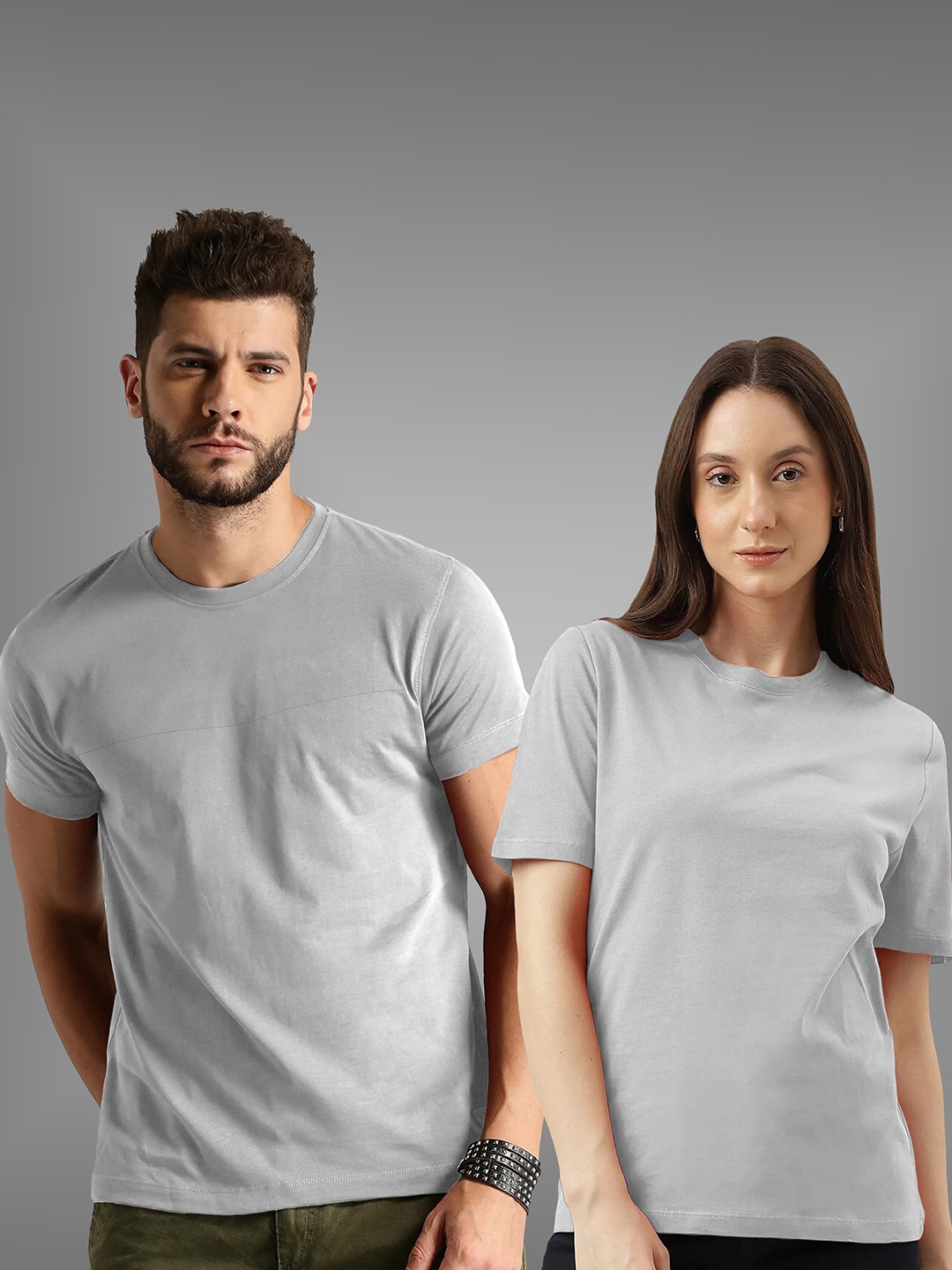 

BAESD Unisex Pack Of 2 Twistform Comfortable T-shirts, Grey