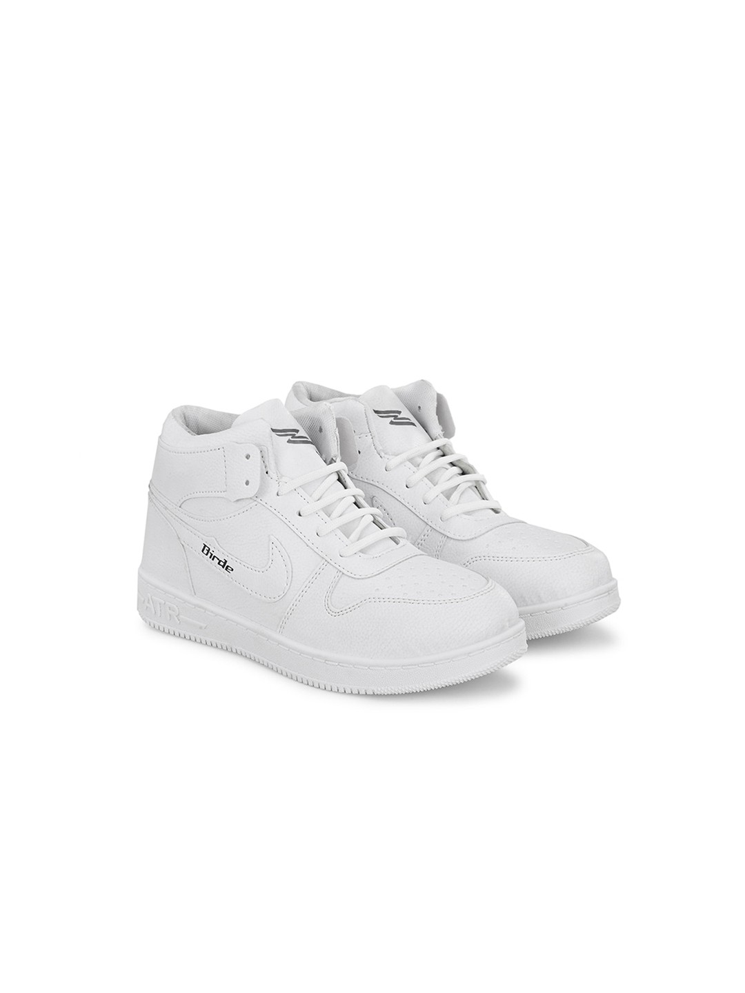 

BIRDE Boys Perforations Mid Top Lightweight Sneakers, White