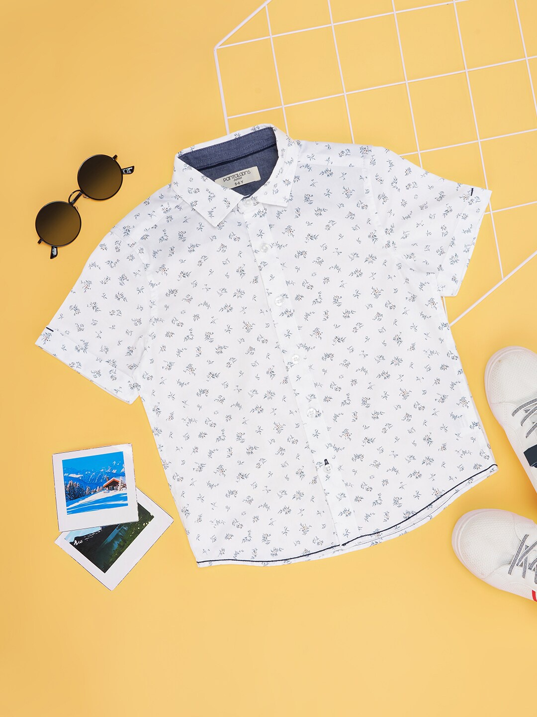 

Pantaloons Junior Boys Geometric Printed Casual Shirt, White