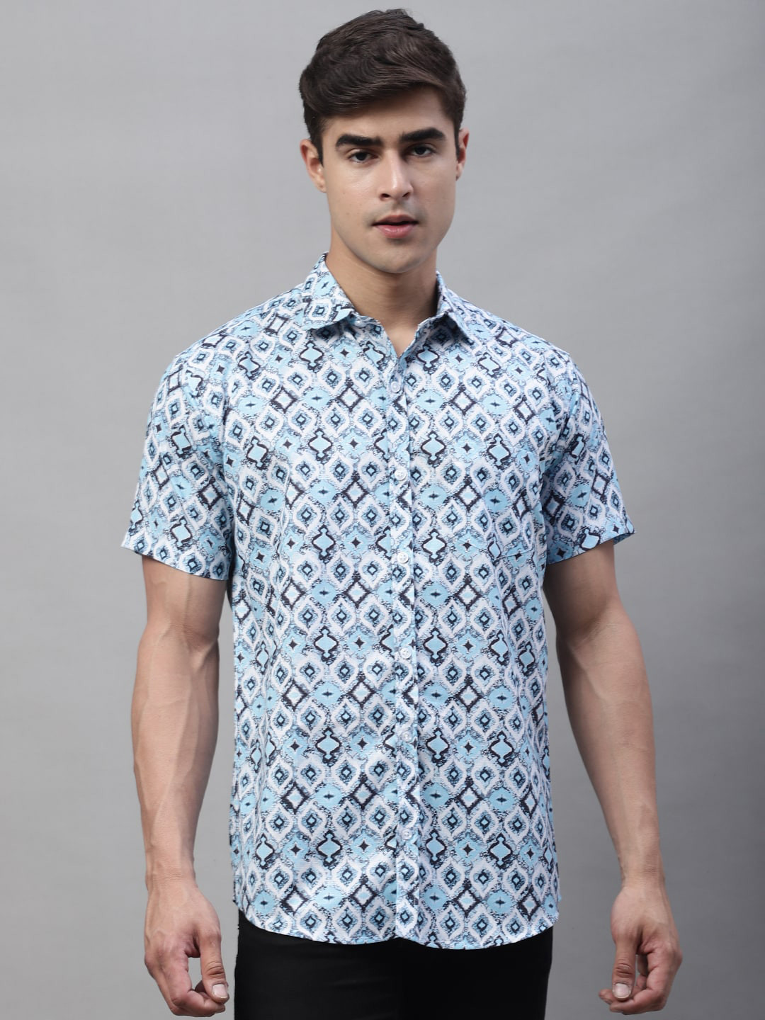 

LOUIS MONARCH Comfort Slim Fit Floral Printed Cotton Casual Shirt, White