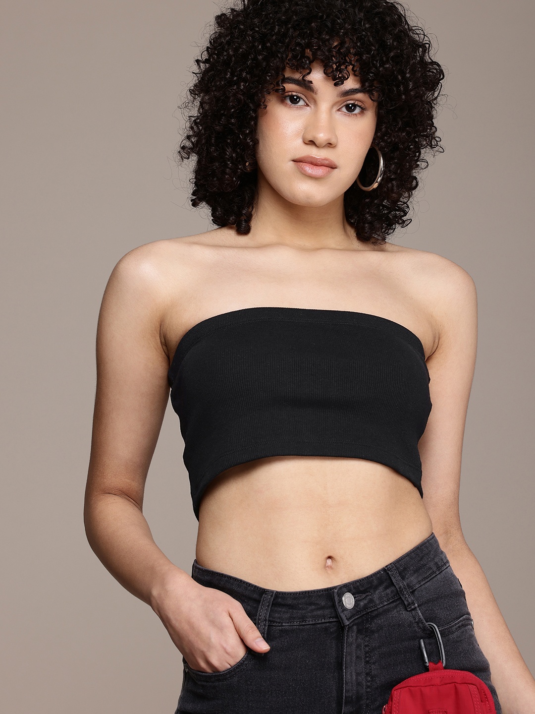 

The Roadster Life Co. Ribbed Crop Tube Top, Black