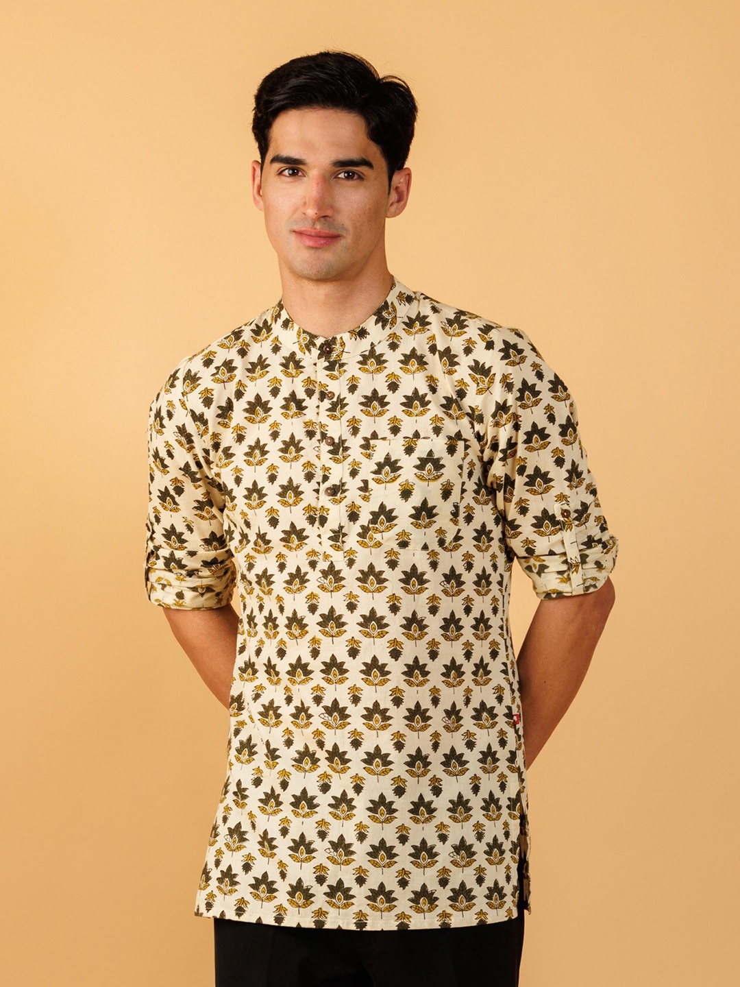 

Tilohri Classic Opaque Printed Cotton Casual Shirt, Khaki