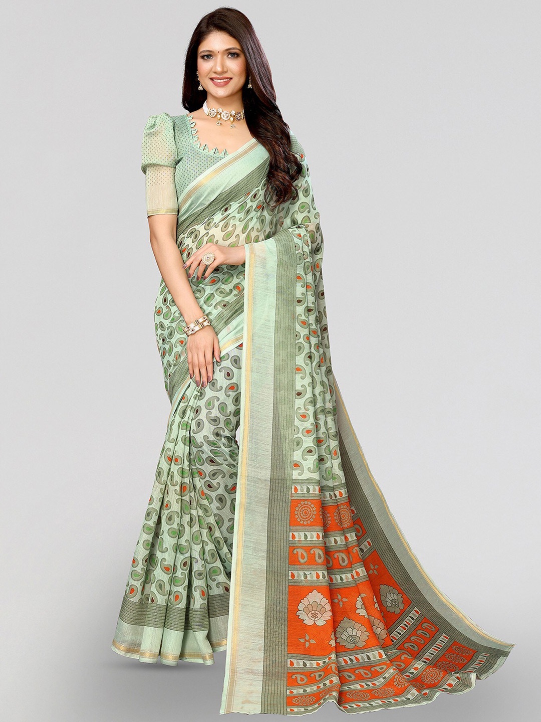 

Yashika Embellished Designer Mysore Silk Saree, Green