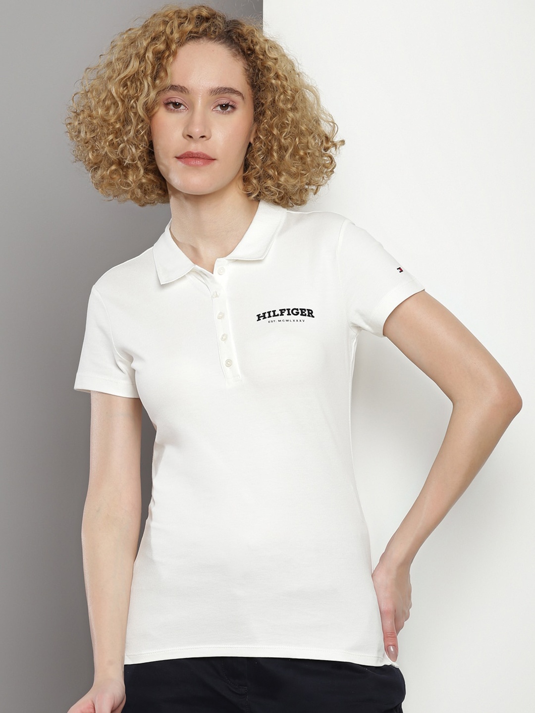 

Tommy Hilfiger Polo Collar Pure Cotton Slim Fit T-shirt, White