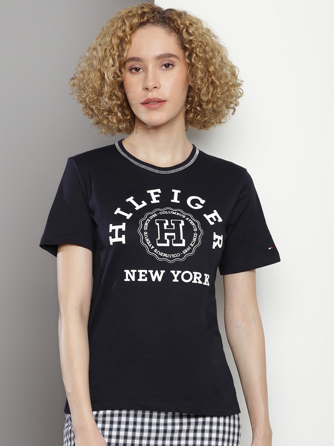 

Tommy Hilfiger Varsity Printed Pure Cotton T-shirt, Navy blue