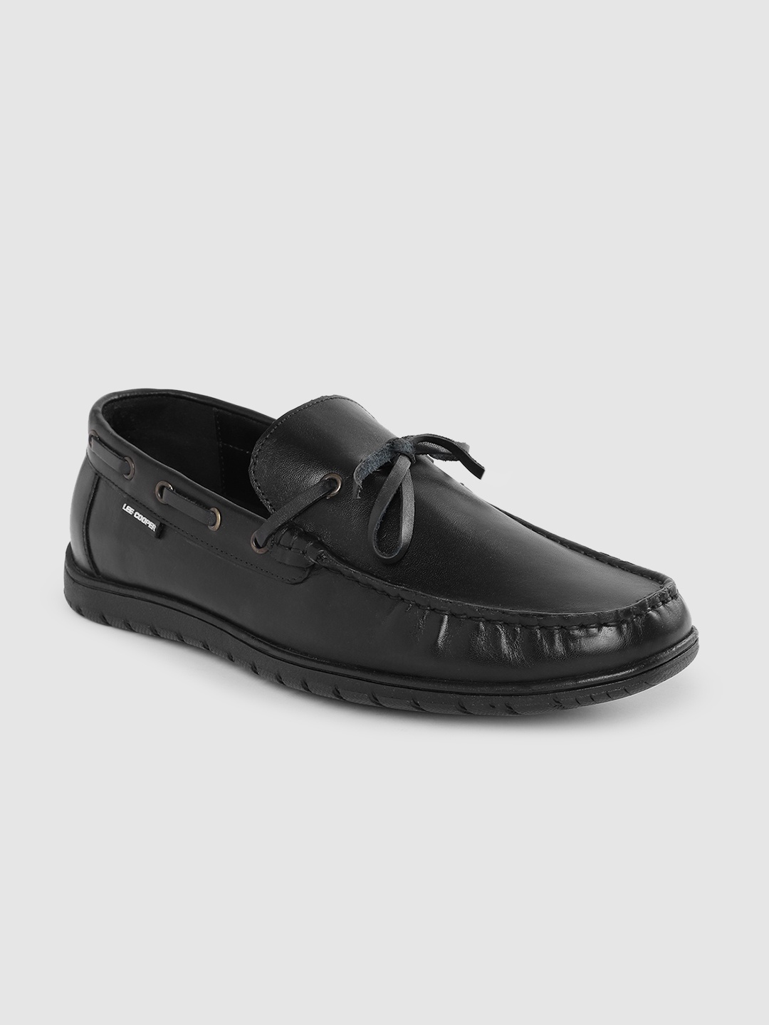 

Lee Cooper Men Leather Boat Shoes, Black