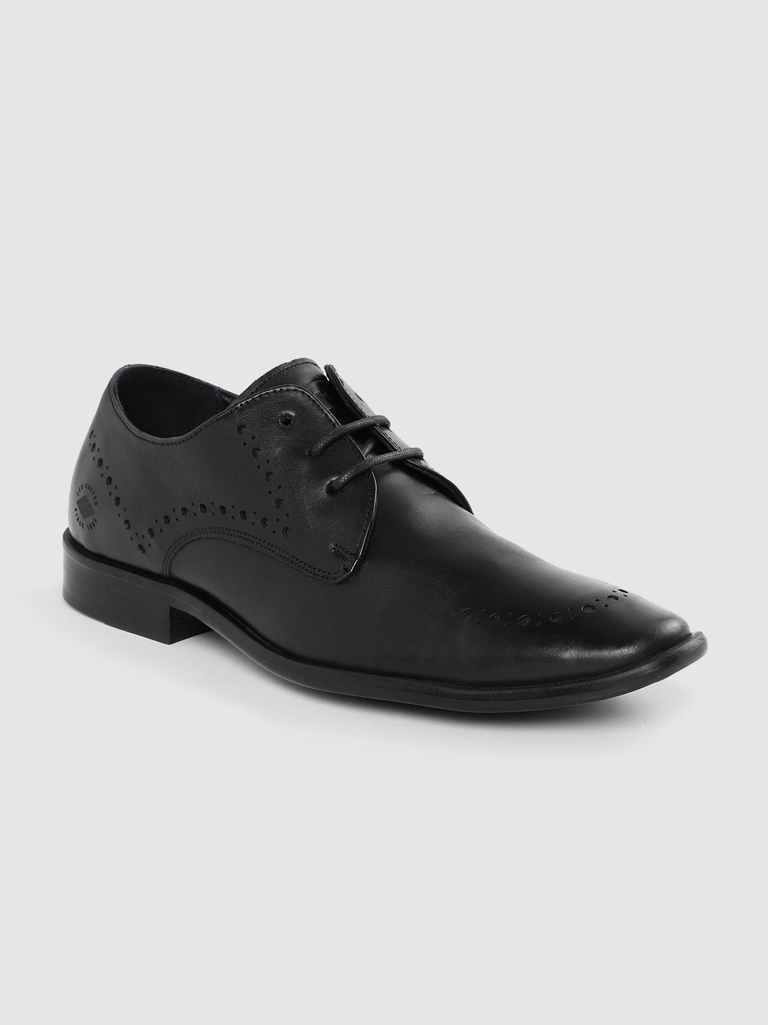 

Lee Cooper Men Leather Perforated Formal Derbys, Black