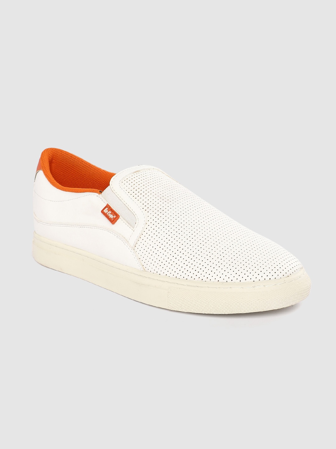 

Lee Cooper Men Printed Leather Slip-On Sneakers, White