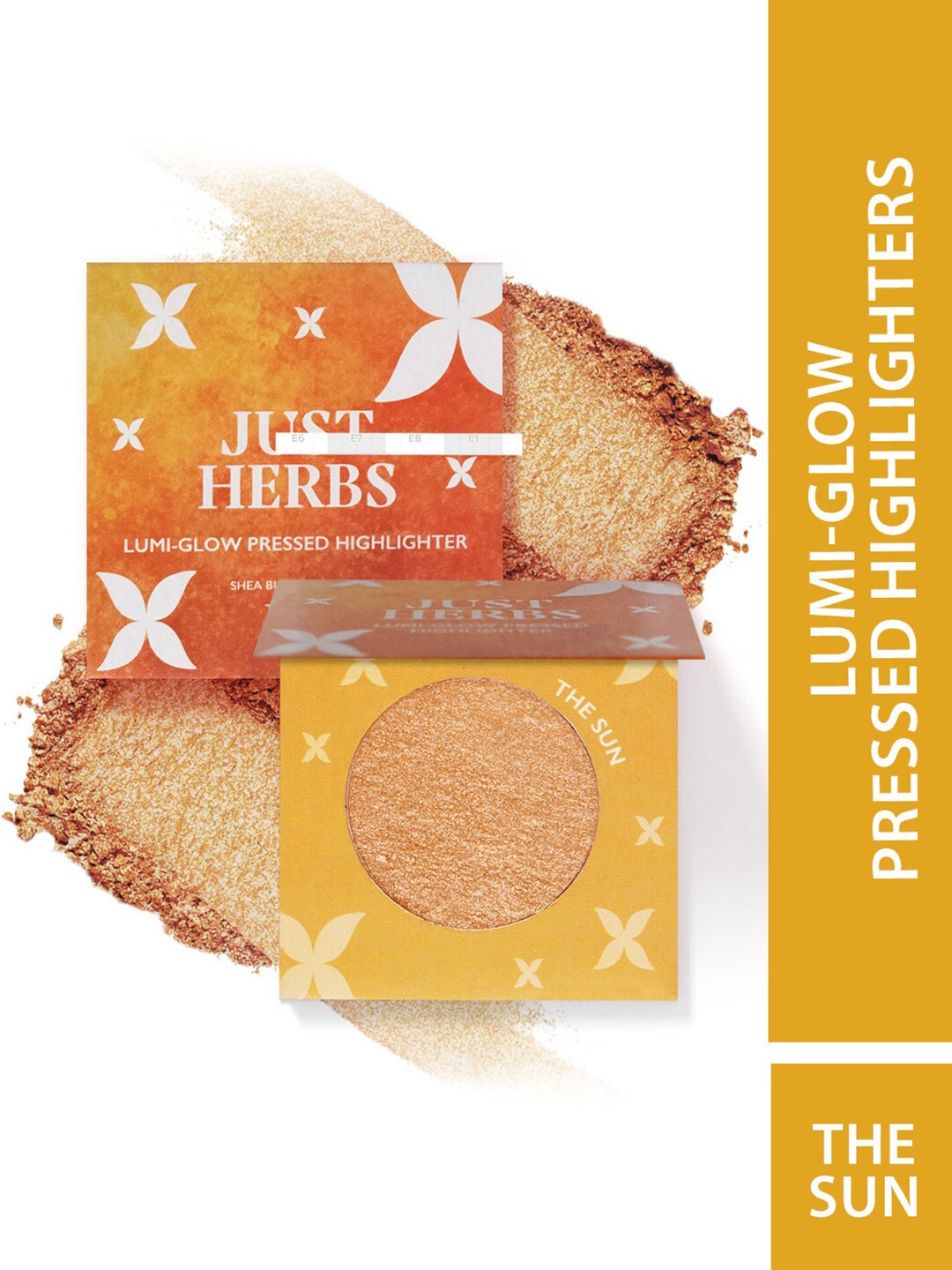 

Just Herbs Lumi-Glow Pressed Highlighter With Shea Butter & Amla - 3.5ml - The Sun, Na