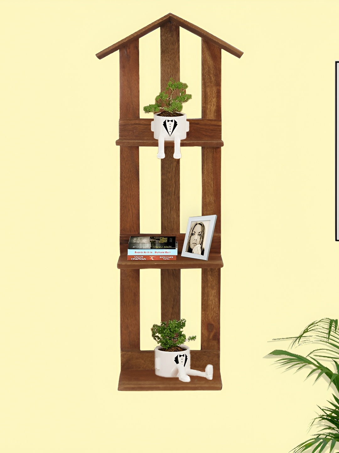 

GLOBALLY INDIAN Brown Wooden Wall Shelf