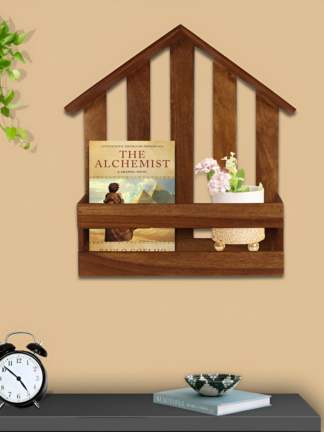 

GLOBALLY INDIAN Brown Wooden Wall Shelf
