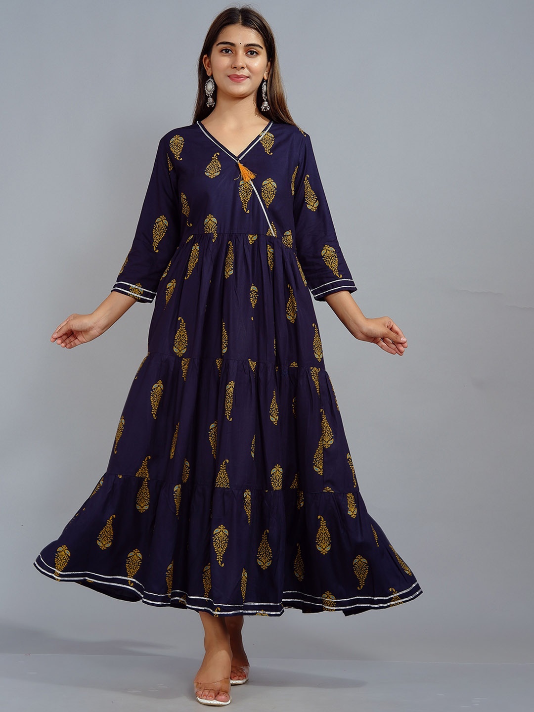 

SIPET Ethnic Motifs Printed Anarkali Kurta, Blue