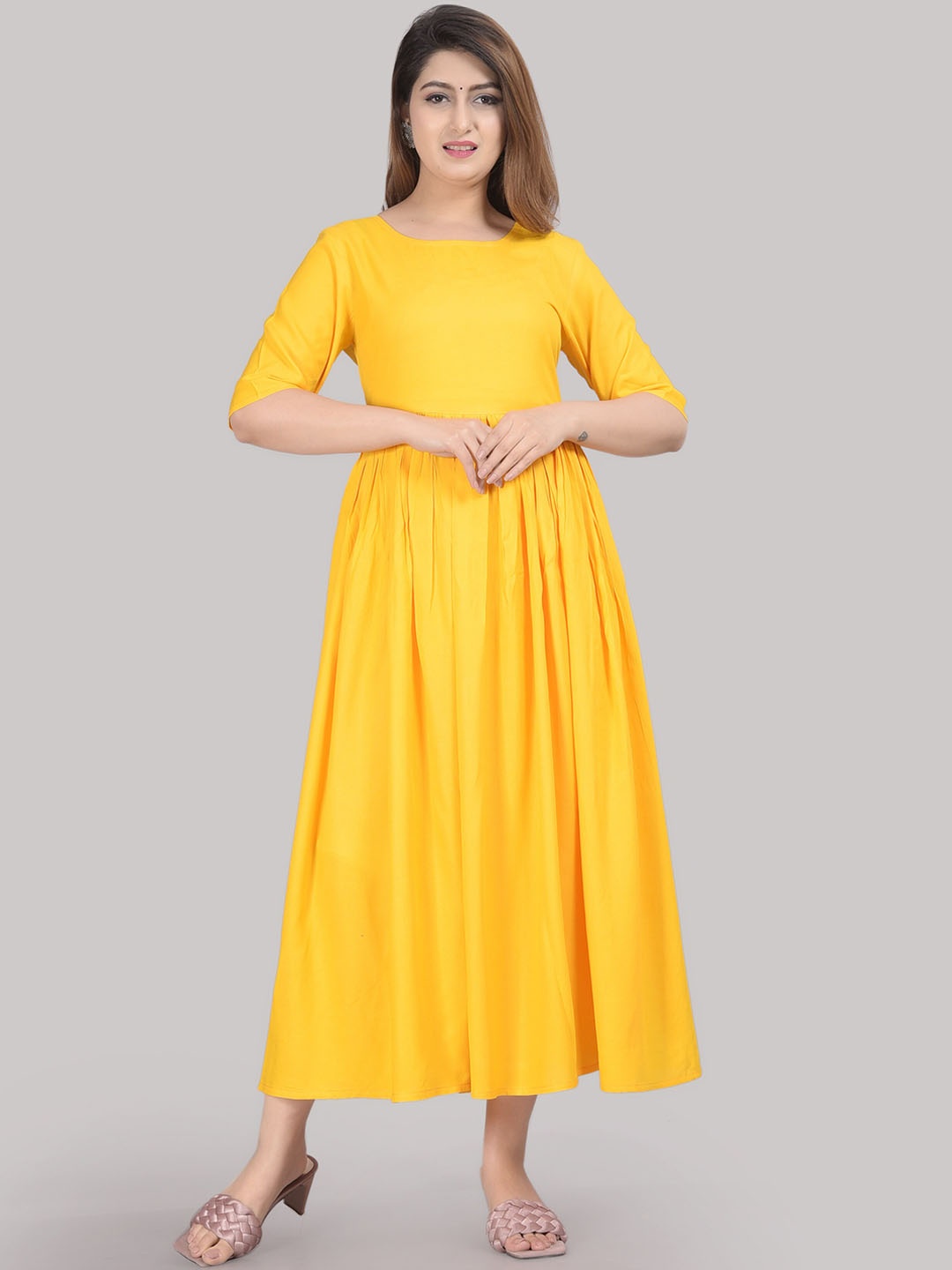 

SIPET Round Neck Anarkali Kurta, Yellow