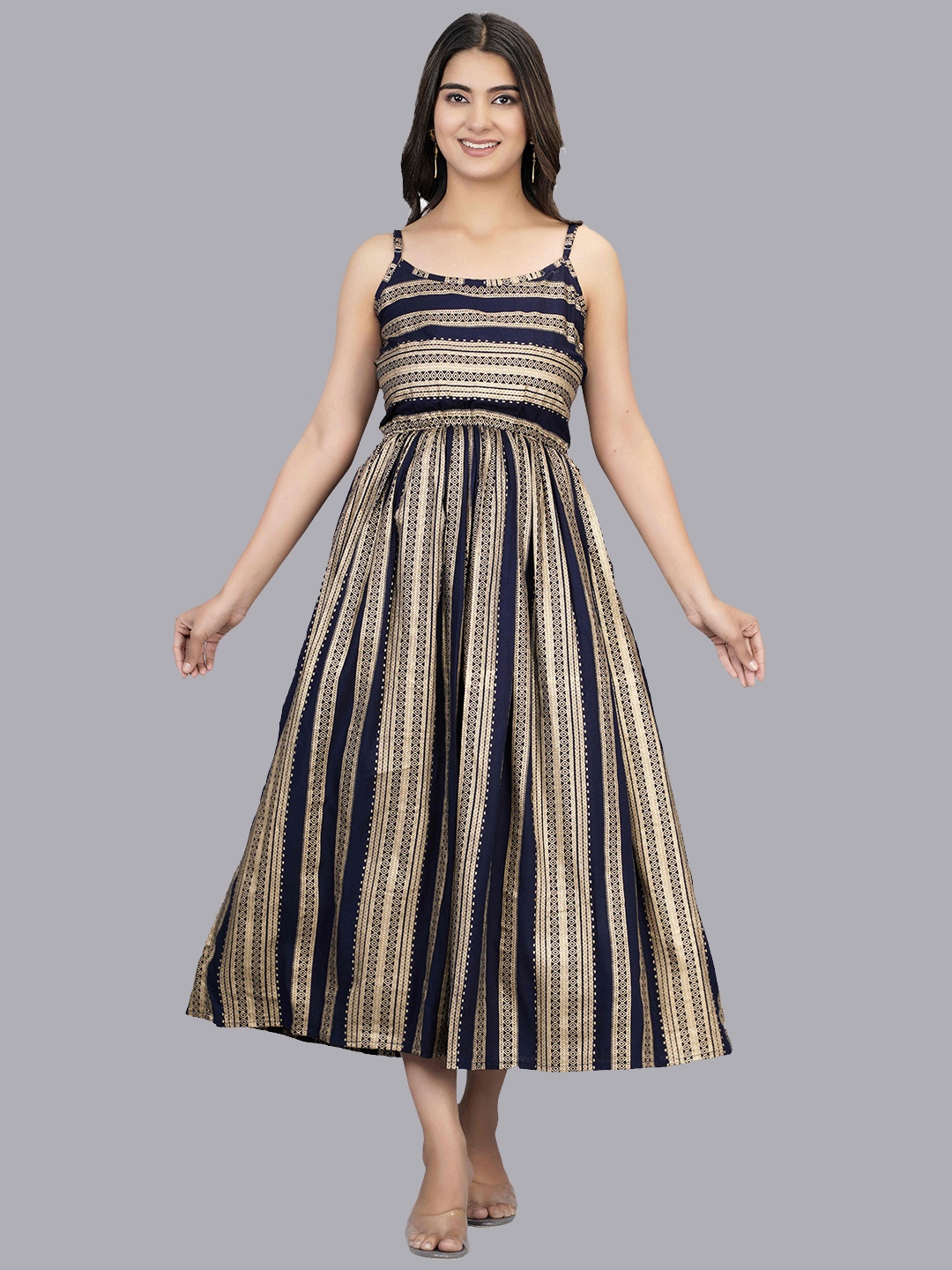 

SIPET Striped Anarkali Kurta, Blue