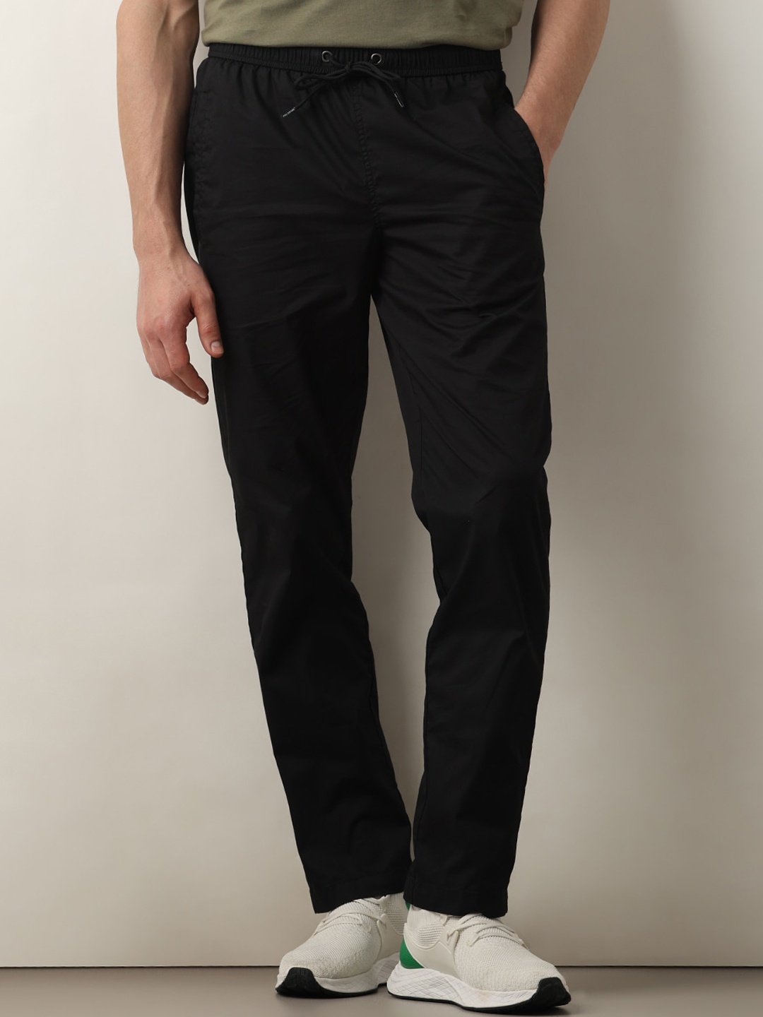 

SELECTED Men Straight Fit Regular Trousers, Black