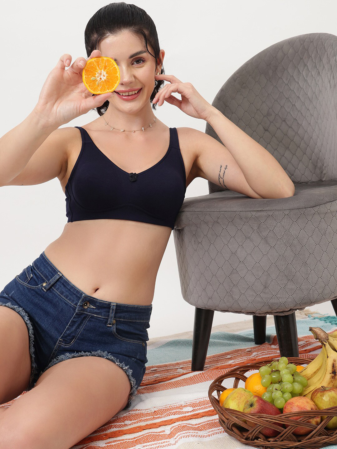 

DressBerry Navy blue Full Coverage Non Padded Everyday Bra - All Day Comfort