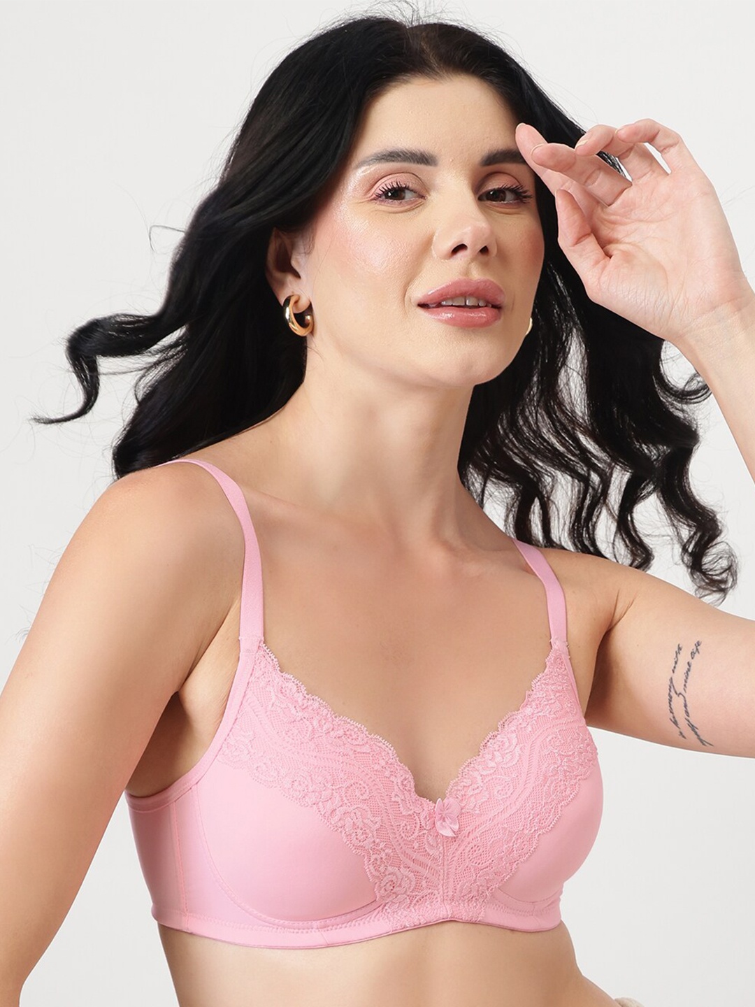 

DressBerry Pink Full Coverage Lightly Padded Everyday Bra - All Day Comfort