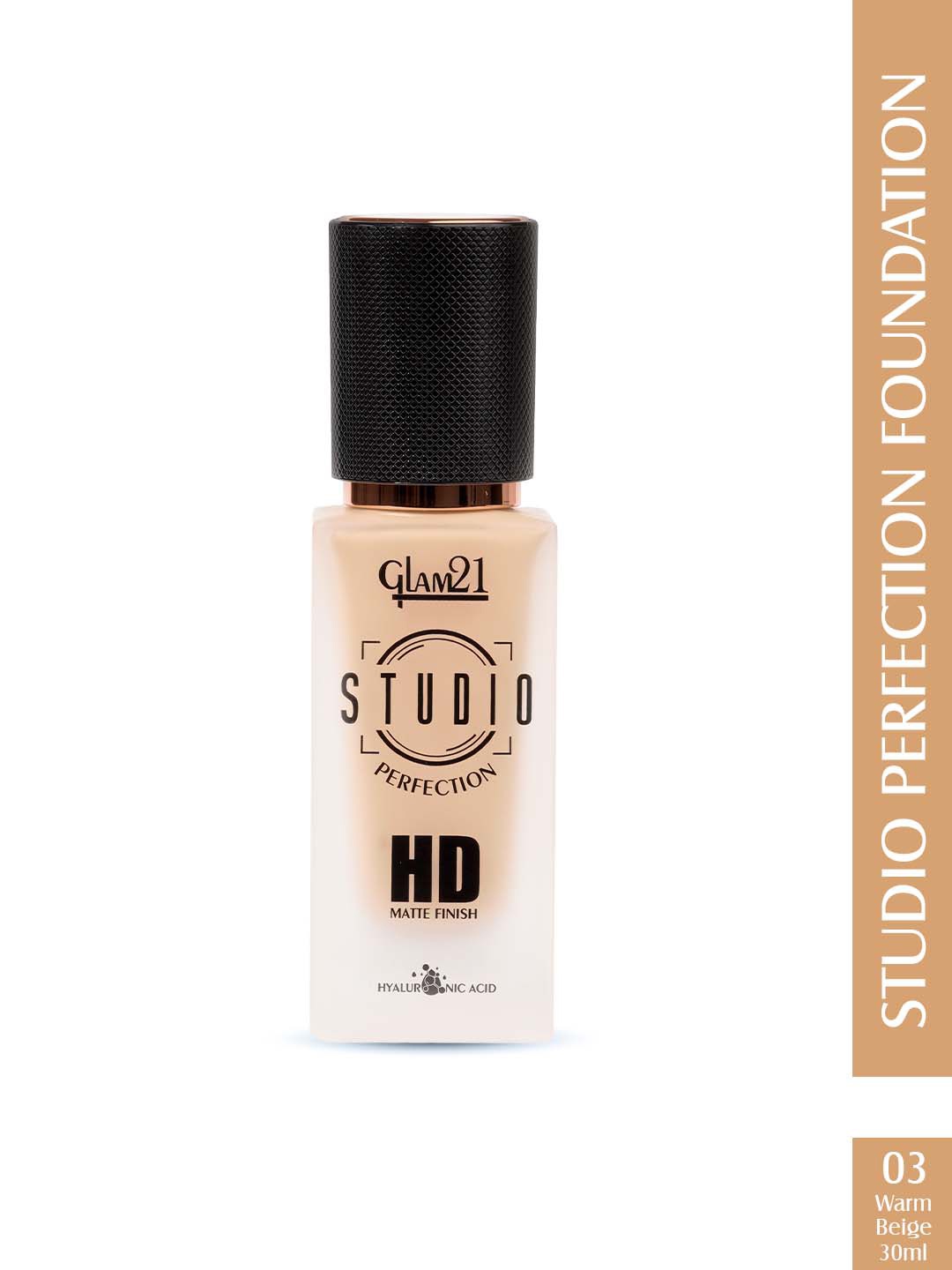 

GLAM21 Studio Perfection HD Matte Foundation - 30 ml - Warm Beige 03, Peach