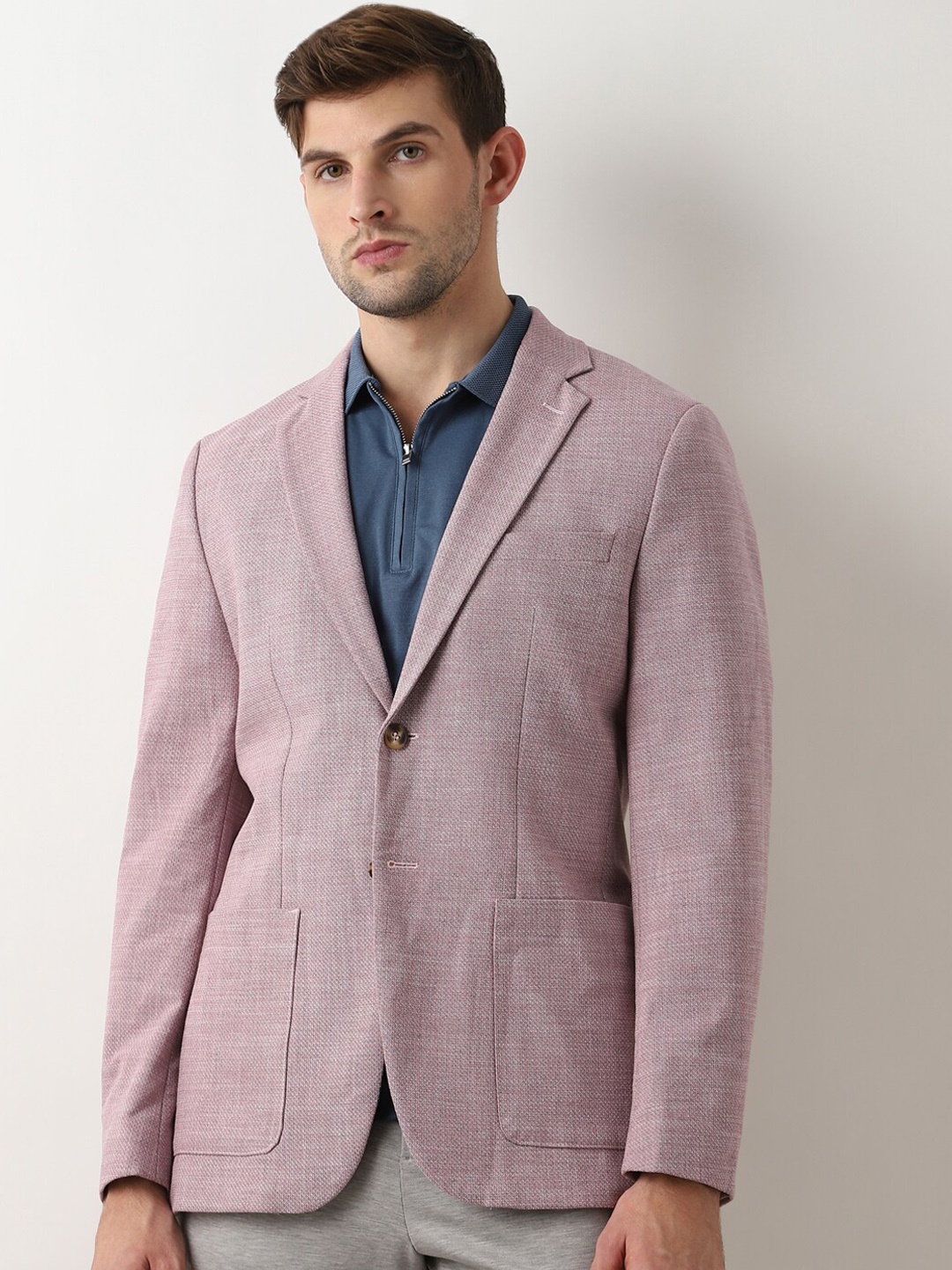 

SELECTED Slim-Fit Single-Breasted Blazers, Pink