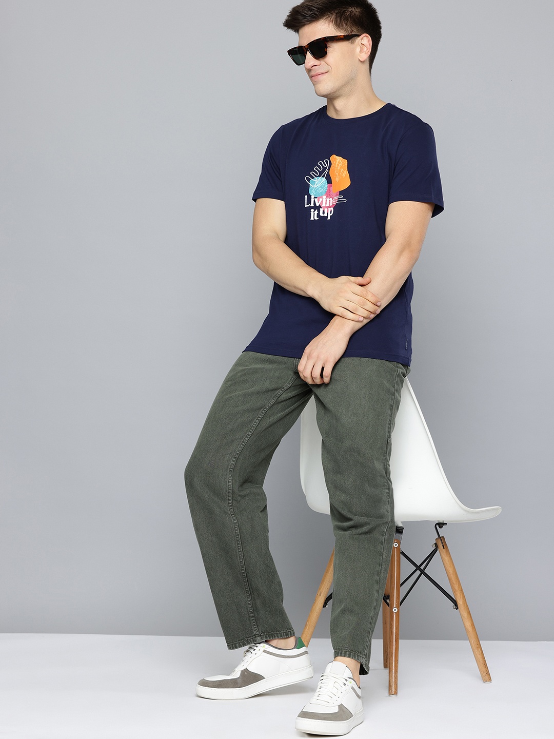 

Aeropostale Graphic Printed Pure Cotton T-shirt, Navy blue