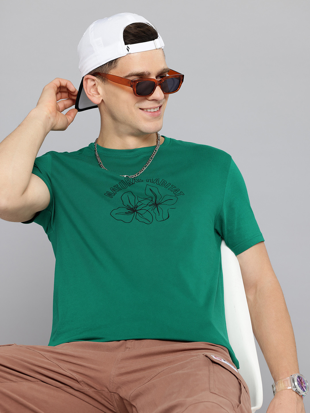 

Aeropostale Regular Fit Pure Cotton T-shirt, Green