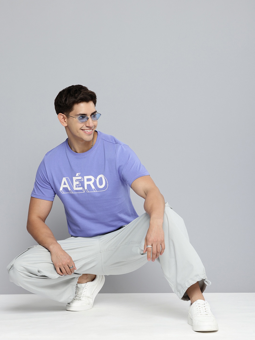 

Aeropostale Men Typography Printed Pure Cotton T-shirt, Blue