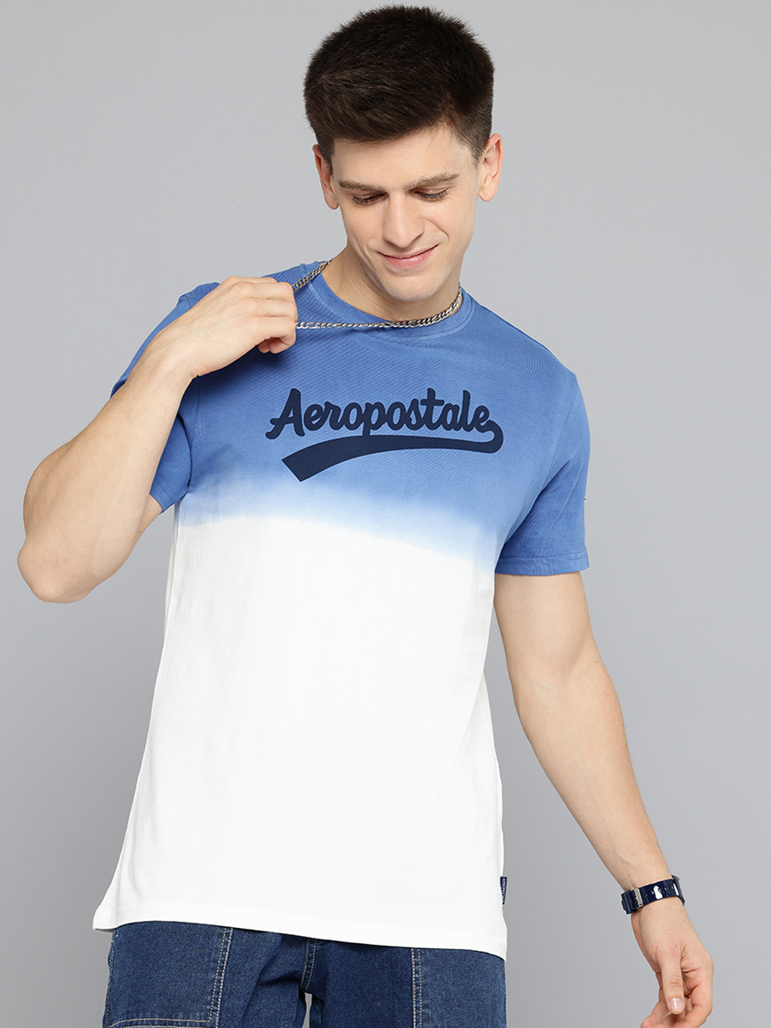 

Aeropostale Colourblocked Logo Printed Pure Cotton T-shirt, White