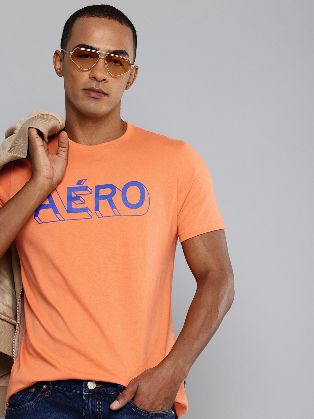 

Aeropostale Typography Printed Pure Cotton T-shirt, Orange
