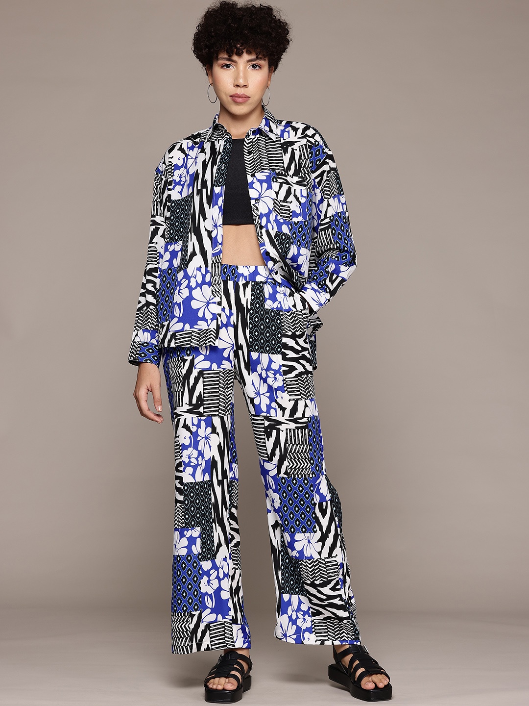 

The Roadster Lifestyle Co. Printed Co-Ords, Blue