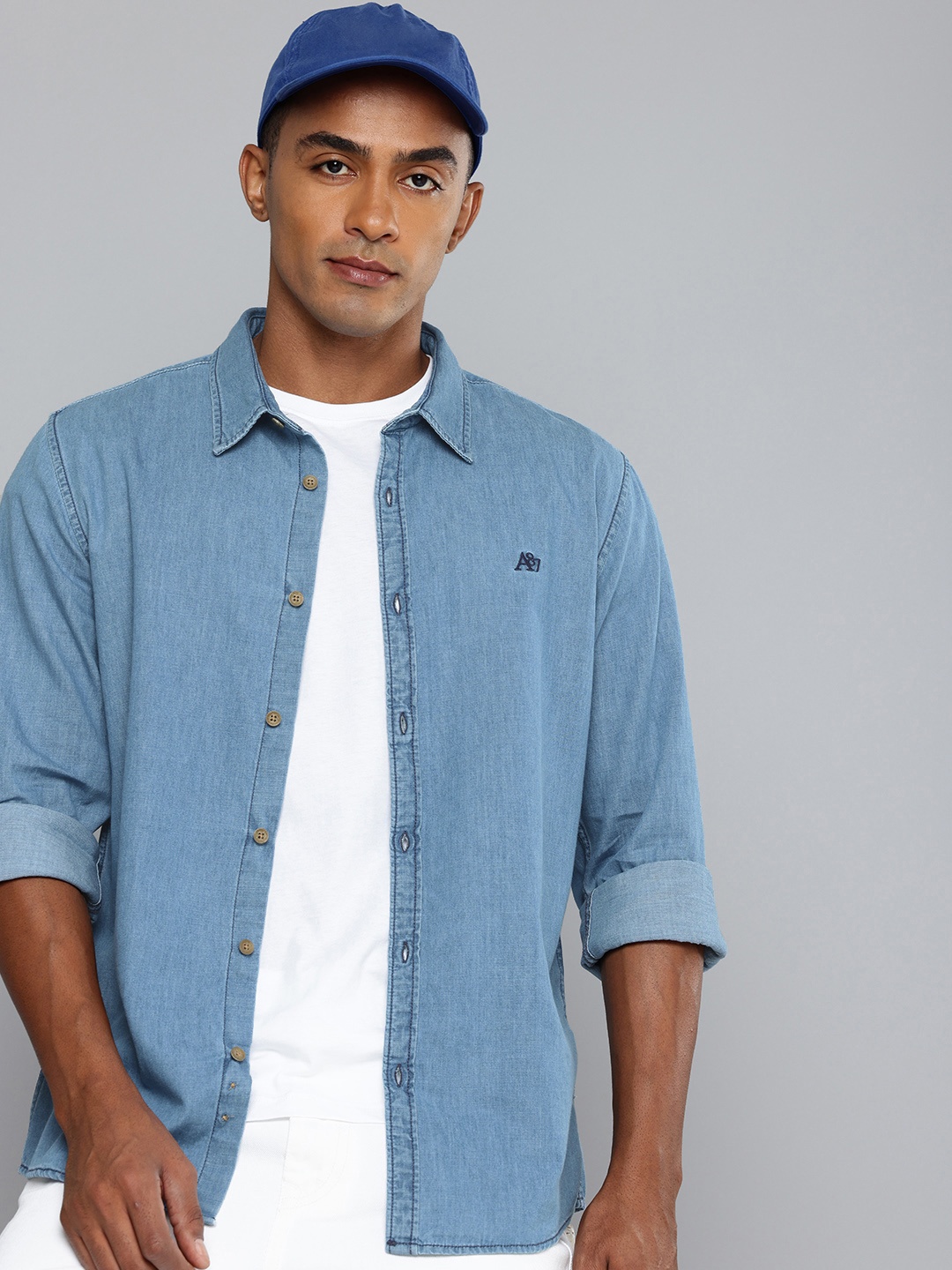 

Aeropostale Chambray Pure Cotton Casual Shirt, Blue