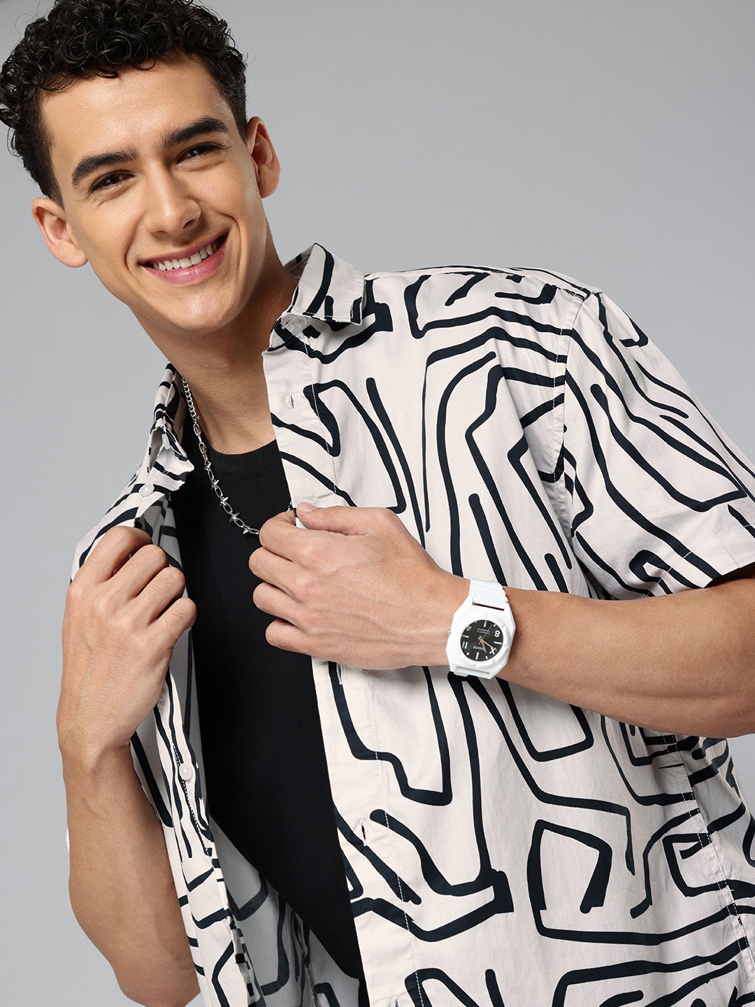 

Aeropostale Printed Casual Shirt, White